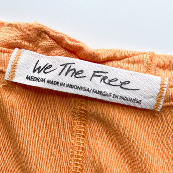 Free People We The Free Moon Dance V Neck Tank Top Orange Womens Medium Boho - Picture 12 of 15